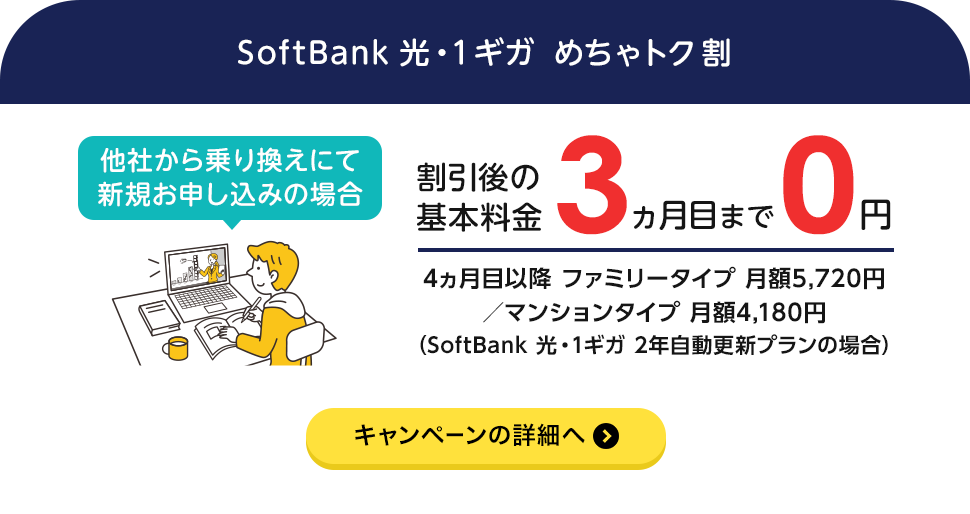 SoftBank 光・1ギガ めちゃトク割